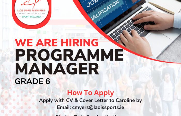 We Are Hiring: Programme Manager Grade 6. Closing date is November 14th 2024.